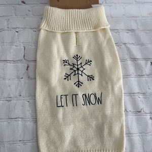 RAE DUNN Dog Apparel LET IT SNOW LL Medium Sweater Pet CHRISTMAS HOLIDAY 17-20in